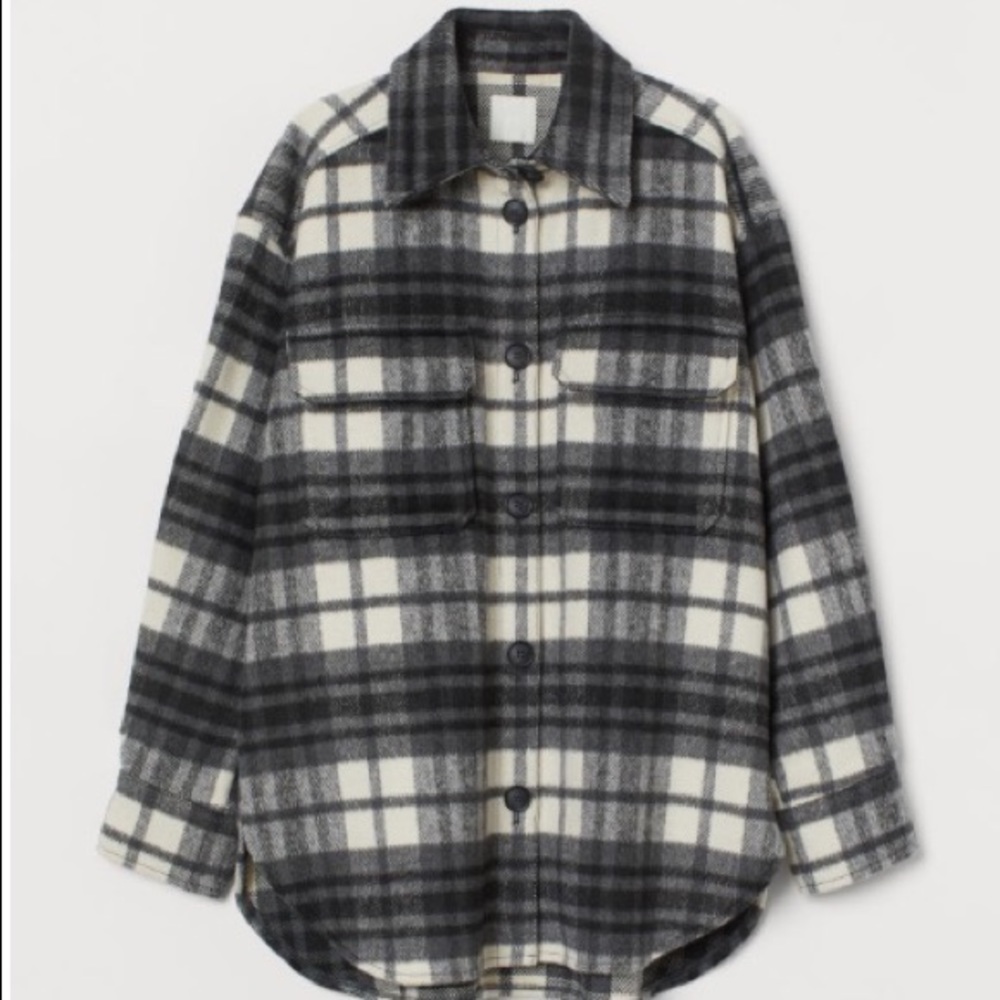 H&M PLAID SHIRT JACKET